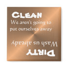Dishwasher Clean Dirty Magnet Funny Copper Metal