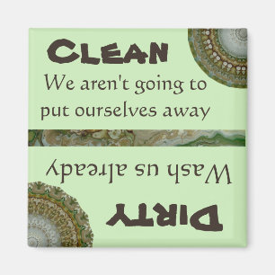 Dishwasher Clean Dirty Magnet Green Funny Artistic