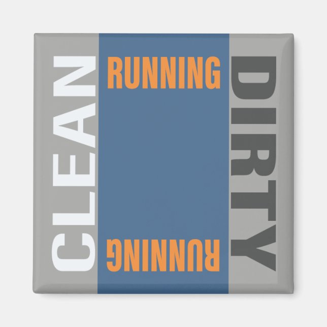 Dishwasher Clean Dirty Running Dishes Plates Magnet (Front)