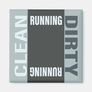 Dishwasher Clean Dirty Running Modern Sign Magnet
