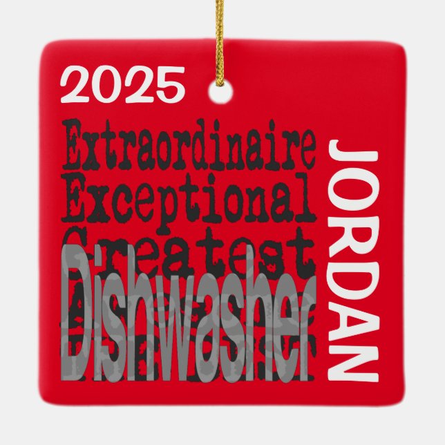 Dishwasher Extraordinaire Ceramic Ornament (Back)