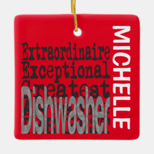 Dishwasher Extraordinaire CUSTOM Ceramic Ornament