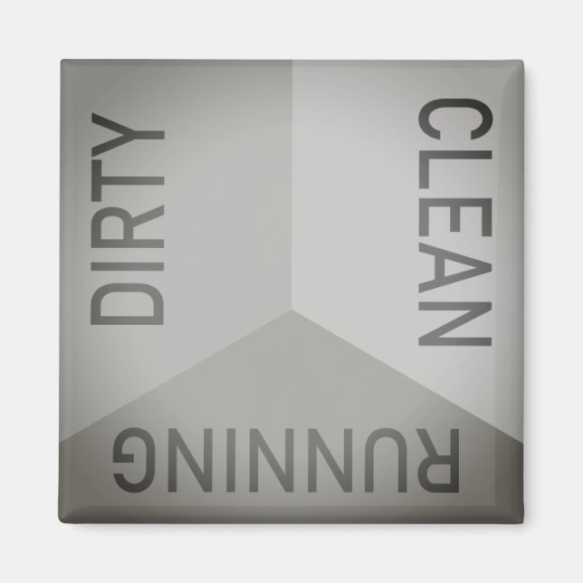 Dishwasher Grey Dirty Clean Running Reversible Magnet (Front)