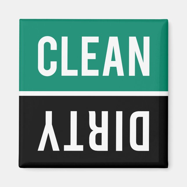 Dishwasher Magnet CLEAN | DIRTY - Emerald & Black (Front)