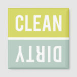 Dishwasher Magnet CLEAN | DIRTY - Green Blue<br><div class="desc">Chartreuse green and light aqua blue dishwasher magnets.  Just reverse or flip the magnet to clean or dirty on the front of the dishwasher to inform your family about the dishes inside.  Simple modern design.</div>