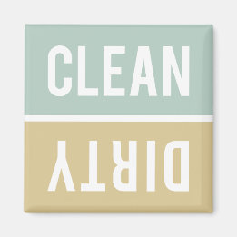 Dishwasher Magnet CLEAN | DIRTY - Green Tan