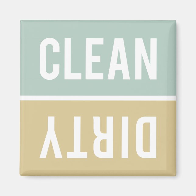 Dishwasher Magnet CLEAN | DIRTY - Green Tan (Front)