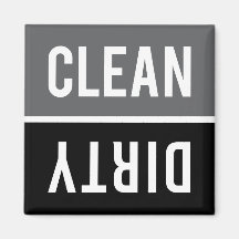 Dishwasher Magnet CLEAN | DIRTY - Grey and Black
