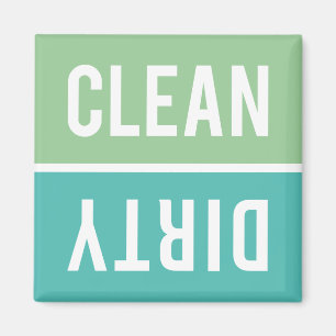 Dishwasher Magnet CLEAN   DIRTY - Mint & Turquoise