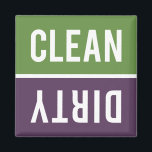 Dishwasher Magnet CLEAN | DIRTY - Purple & Green<br><div class="desc">Purple,  olive green,  and white CLEAN | DIRTY magnets.  Just reverse or flip the magnet to clean or dirty on the front of the dishwasher to inform your family about the dishes inside.  Simple modern design.</div>
