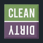 Dishwasher Magnet CLEAN | DIRTY - Purple & Green<br><div class="desc">Purple,  olive green,  and white CLEAN | DIRTY magnets.  Just reverse or flip the magnet to clean or dirty on the front of the dishwasher to inform your family about the dishes inside.  Simple modern design.</div>
