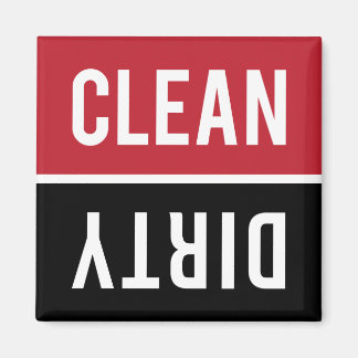 Dishwasher Magnet CLEAN | DIRTY - Red and Black