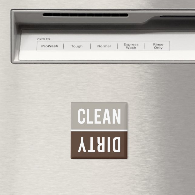 Dishwasher Magnet CLEAN | DIRTY - Stone Grey Brown (In Situ (Dishwasher))