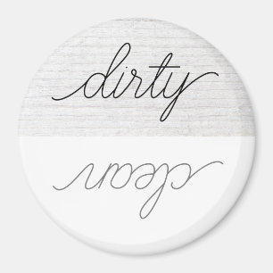 Dishwasher Magnet Dirty Clean Modern Wood