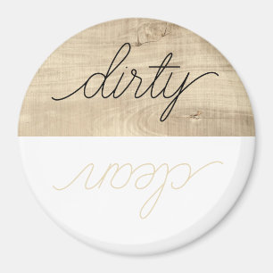 Dishwasher Magnet Dirty Clean Modern Wood