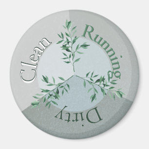 Dishwasher Magnet Greenery Ruscus Leaf Clean Dirty