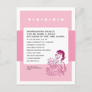 Dishwashing Can Be Fun Vintage Bad Advice Postcard