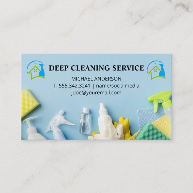 Disinfection Equipment | Cleaning Tools Business Card (Front)