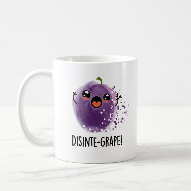 Disinte-grape Funny Disintegrating Grape Pun  Coffee Mug (Left)
