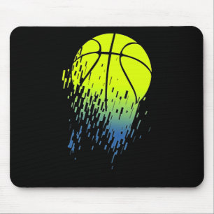 Disintegrating Neon Green Basketball Urban Graphic Mouse Mat