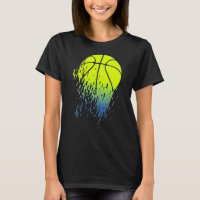 Disintegrating Neon Green Basketball Urban Graphic