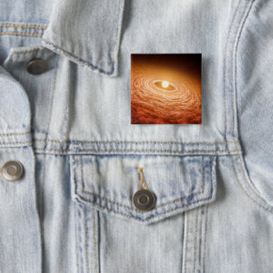 Disk Of Material Surrounding Star Fu Orionis. 15 Cm Square Badge