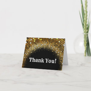 disk party, glitter, dance, party thank you card