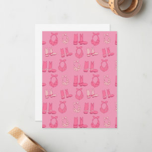 Dismal Pink Cowboy Boots Bandanas Paper Plates Card