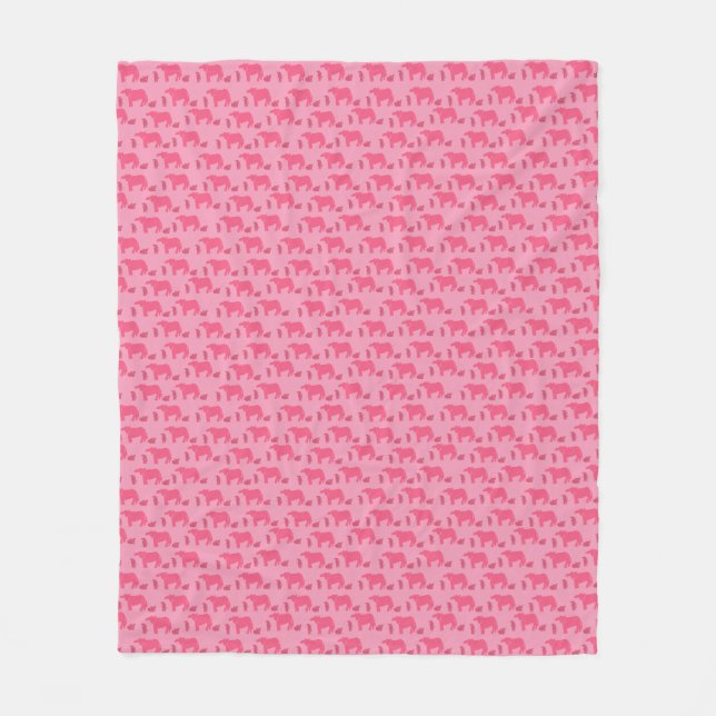 Dismal Pink Fleece Blanket Cows Western Ranch (Front)