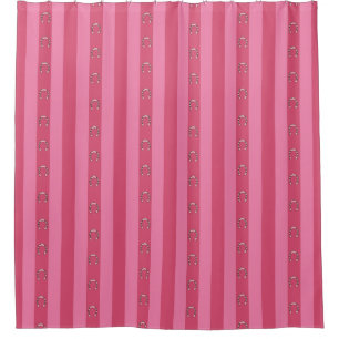 Dismal Pink Shower Curtain Y2K Horseshoe Stripe