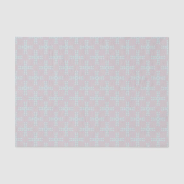 Dismal Southwestern Cross Motif Soft Grey Aqua Tissue Paper (Front)