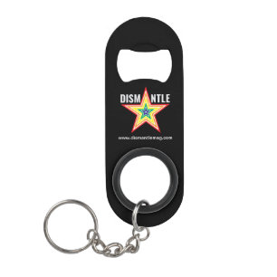 Dismantle Black Keychain w/ Bottle Opener