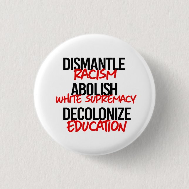 Dismantle Racism Abolish White Supremacy 3 Cm Round Badge (Front)