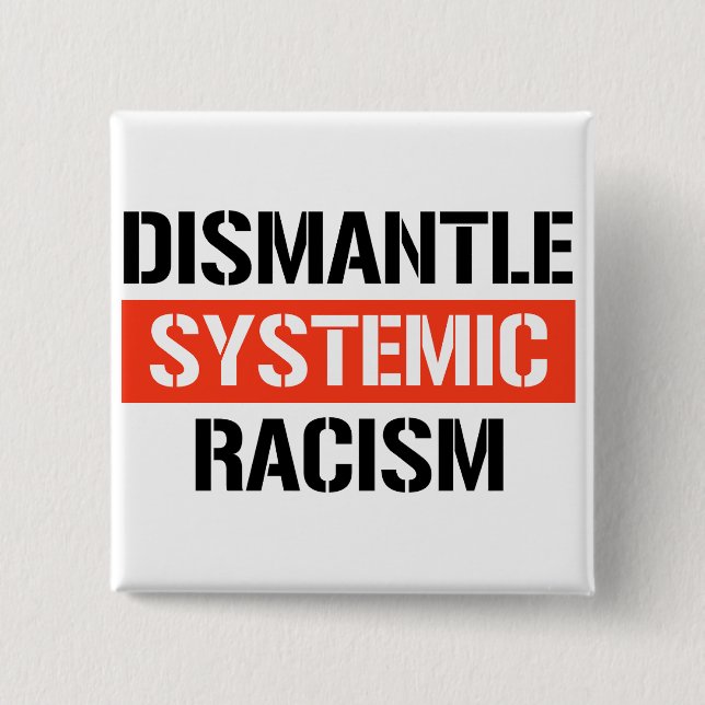 Dismantle Systemic Racism 15 Cm Square Badge (Front)
