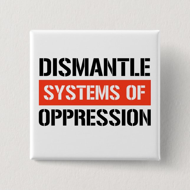 Dismantle Systems of Oppression 15 Cm Square Badge (Front)