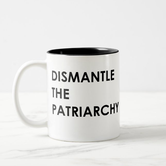 dismantle the patriarchy Two-Tone coffee mug (Left)