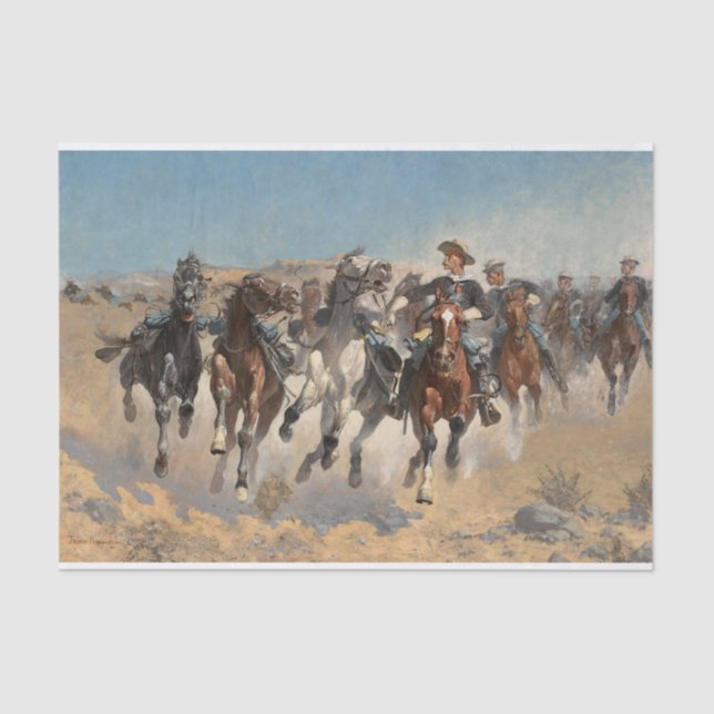 Dismounted the Fourth Troopers, Frederic Remington Tissue Paper (Front)