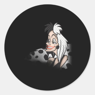 Disney101 Dalmations Evil Cruella Classic Round Sticker