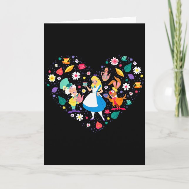 Disney Alice In Wonderland Tea Party Heart Valenti Card (Front)
