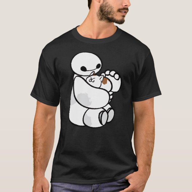 Disney Big Hero 6 Baymax Cat Cute Portrait T-Shirt (Front)