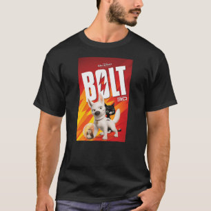 Disney Bolt 3D Hero Dog Vintage Title Movie Poster T-Shirt