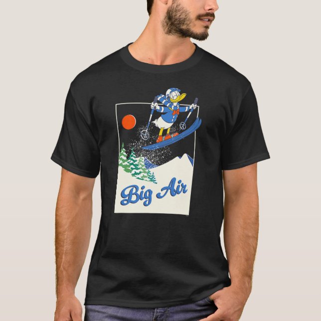 Disney Donald Duck Winter Sports Skiing Retro Ski  T-Shirt (Front)