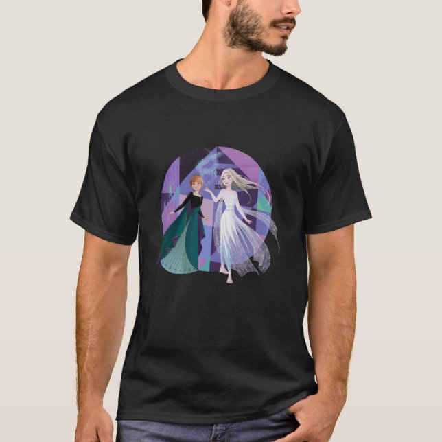 Disney Frozen 2 Queen Anna and Snow Queen Elsa  T-Shirt (Front)
