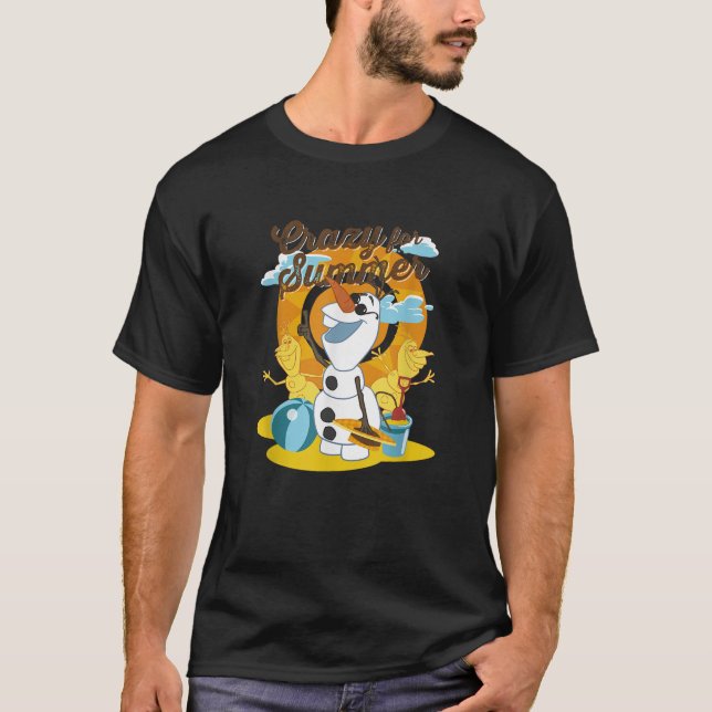 Disney Frozen Crazy For Summer Olaf Tropical Snowm T-Shirt (Front)