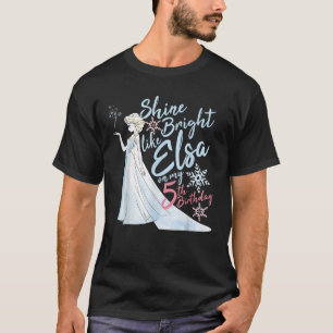 Disney Frozen Elsa Shine Bright On My 5th Birthday T-Shirt