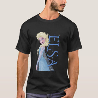 Disney Frozen Elsa Snow Queen Sparkle Profile Logo T-Shirt