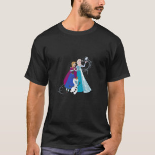 Disney Frozen Olaf Anna Elsa Sisters Snowflake Por T-Shirt