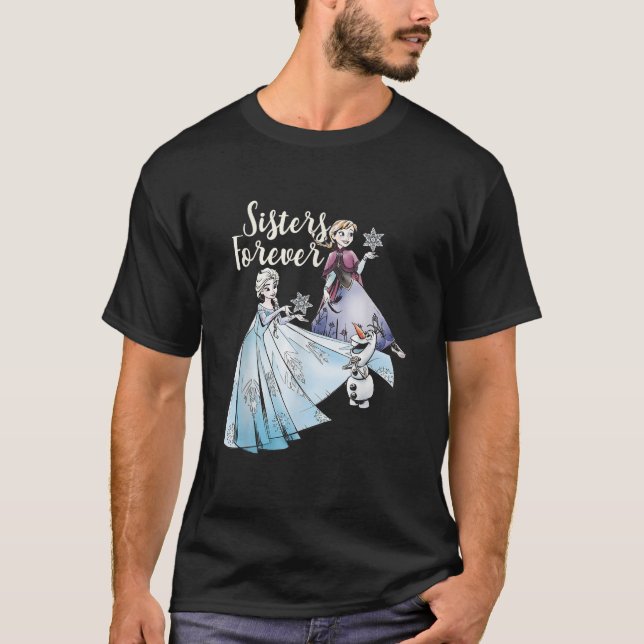 Disney Frozen Sisters Forever Elsa Anna Olaf Vinta T-Shirt (Front)