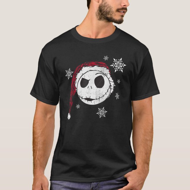 Disney Jack Skellington Holiday Snowflakes  T-Shirt (Front)