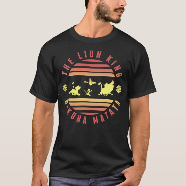 Disney Lion King Hakuna Matata Deep Red And Yellow T-Shirt (Front)